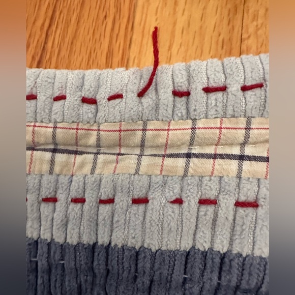 Pottery Barn Baseball Home Run Corduroy Blue Reversible Baby Quilt Comforter¥¥ - Picture 9 of 10